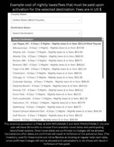 Government taxes/fees for certain destinations